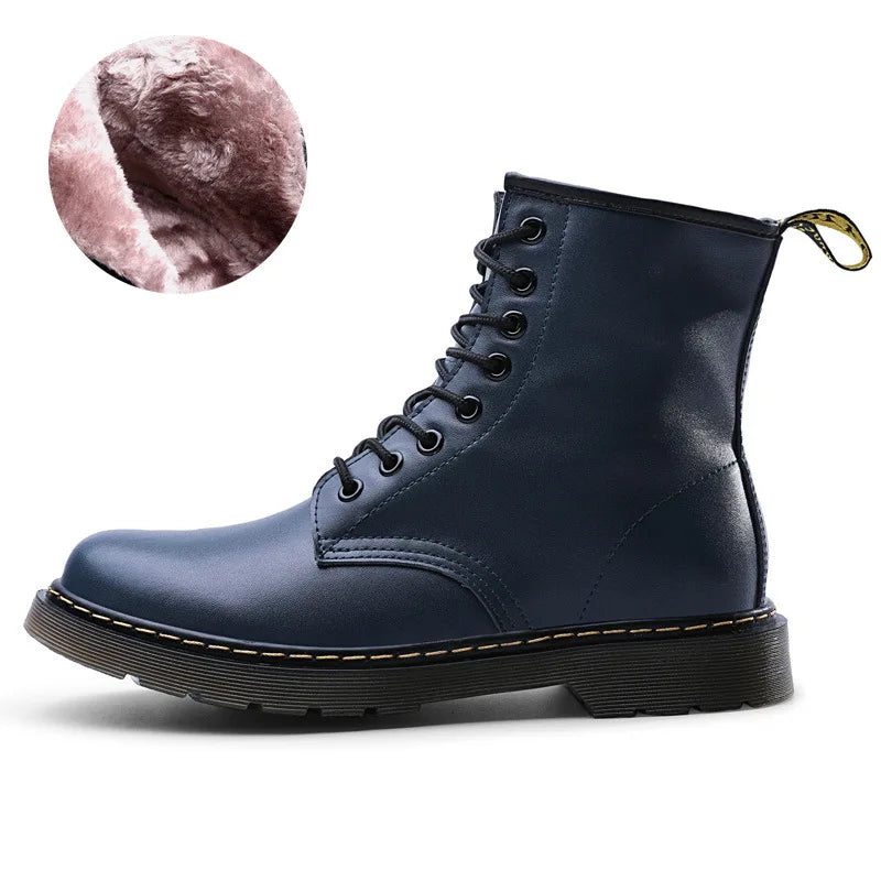 Mens Chelsea Boots Leather Warm Insulated