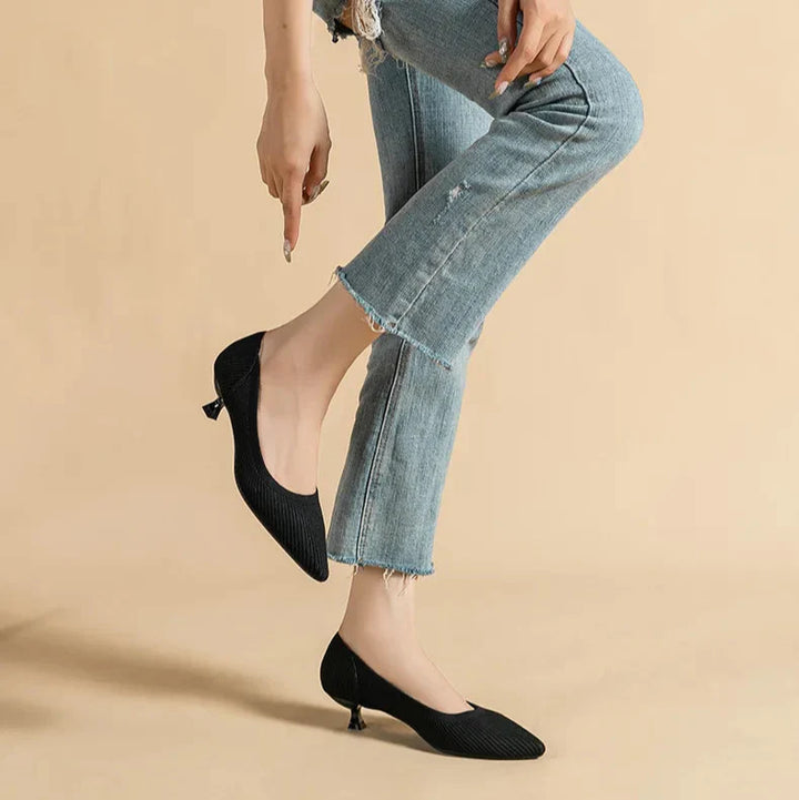 Womens Kitten Heel Pumps Classic Fit