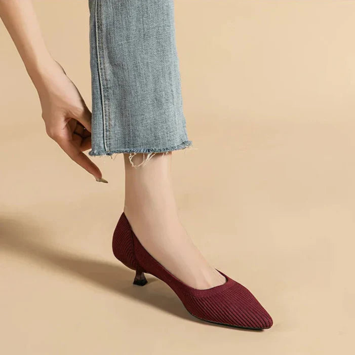 Womens Kitten Heel Pumps Classic Fit