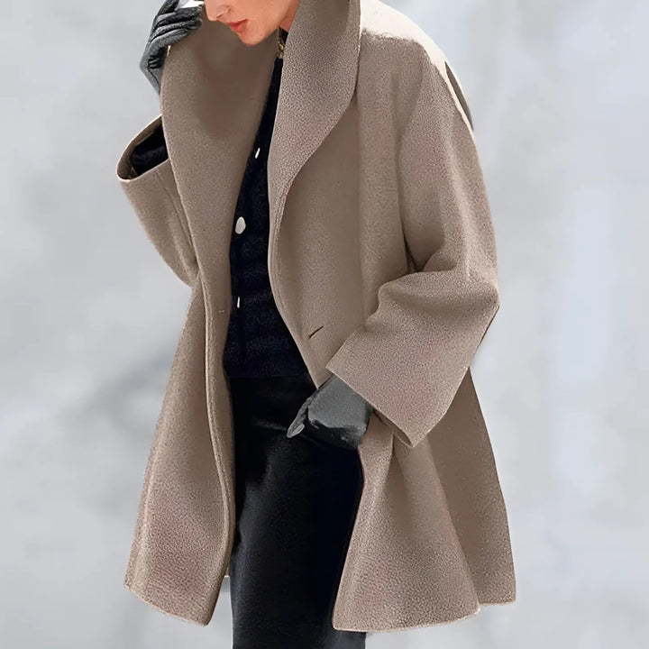 Womens Long Winter Coat with Buttons Warm Fit