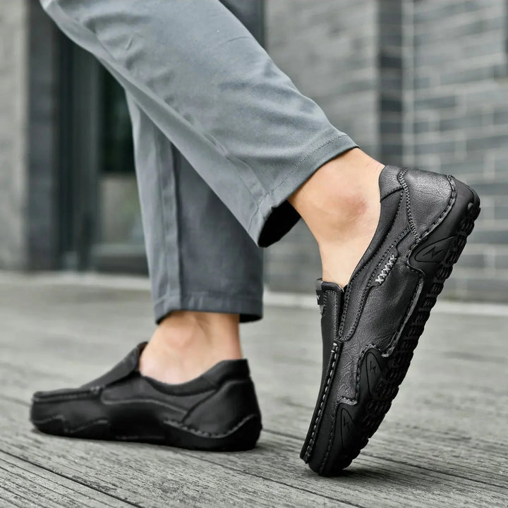 Mens Leather Loafers Slip-On Classic Fit