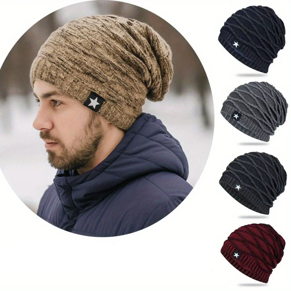 Unisex Slouch Beanie Warm Fuzzy Knit Hat - BritishMode