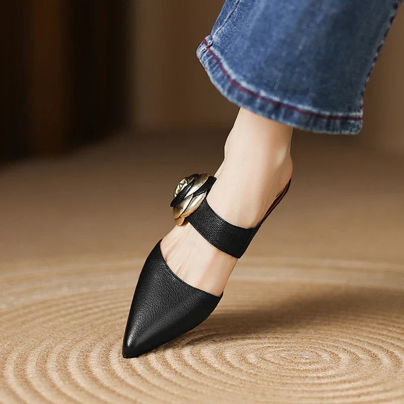 Womens Genuine Leather Heels Classic Fit