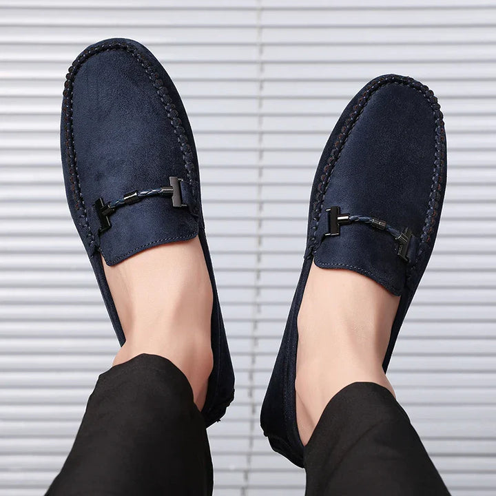 Mens Suede Loafers Slip-On Comfortable