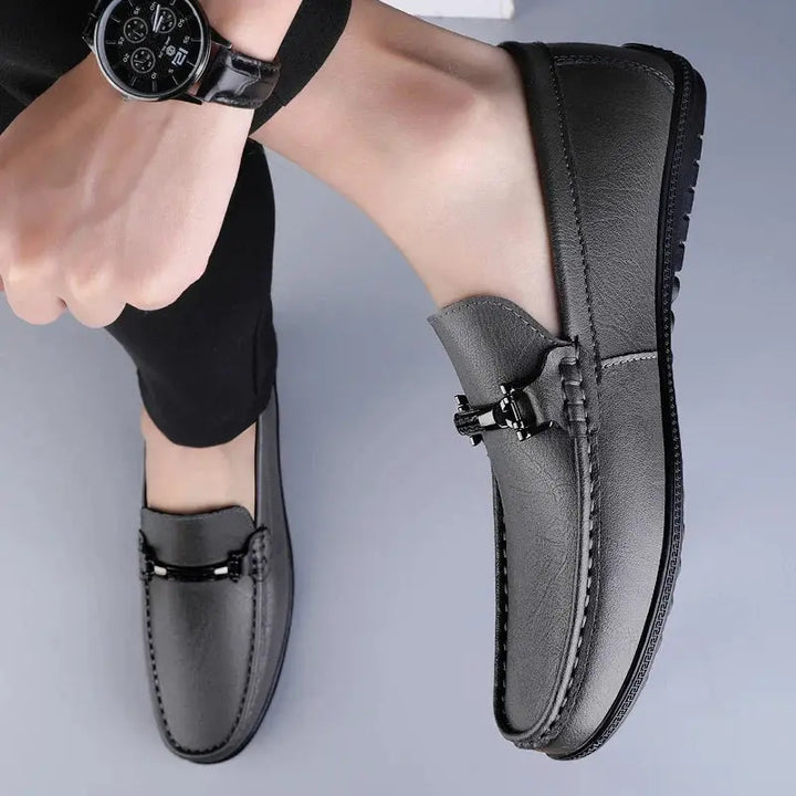 Mens Leather Loafers Classic Style with Modern Detail
