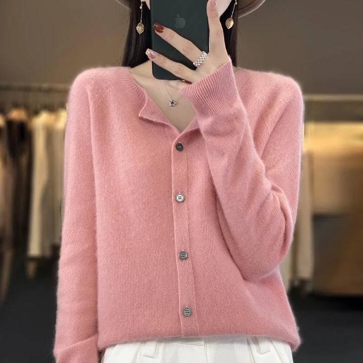 Womens Wool Cardigan Sweater Soft Open Front