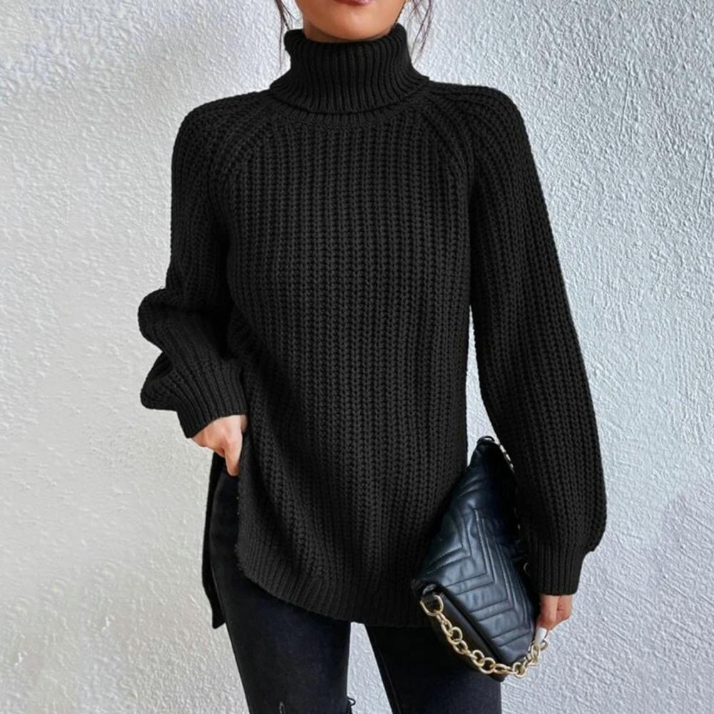 Womens Turtleneck Sweater Knit Cozy Fit