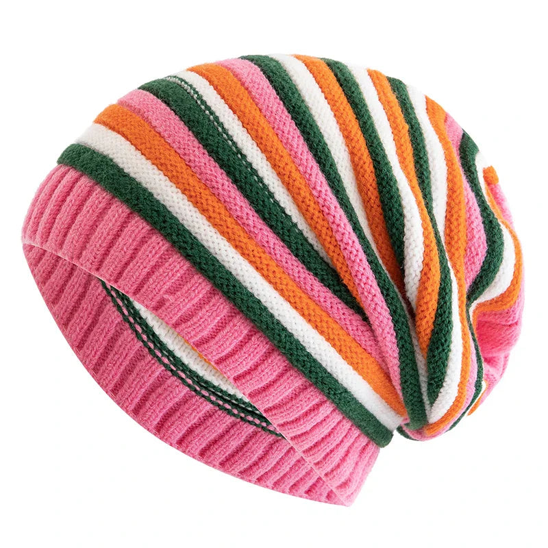 Womens Cable Knit Slouch Beanie Warm Fit