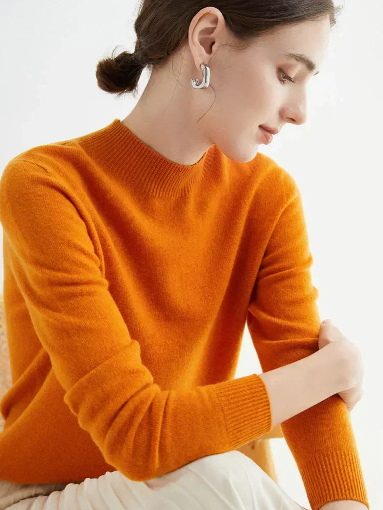 Womens Merino Wool Crew Neck Soft Sweater
