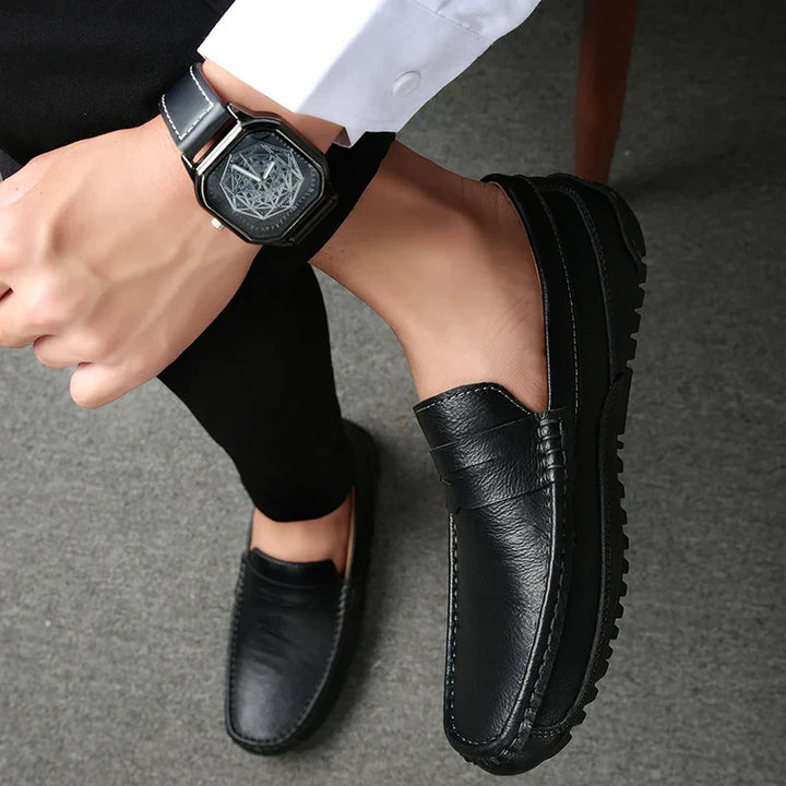 Mens Loafers Genuine Leather Slip-On