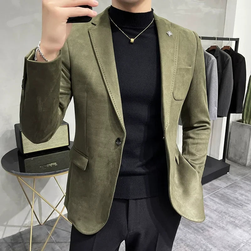 Mens Suede Jacket Tailored Fit - BritishMode