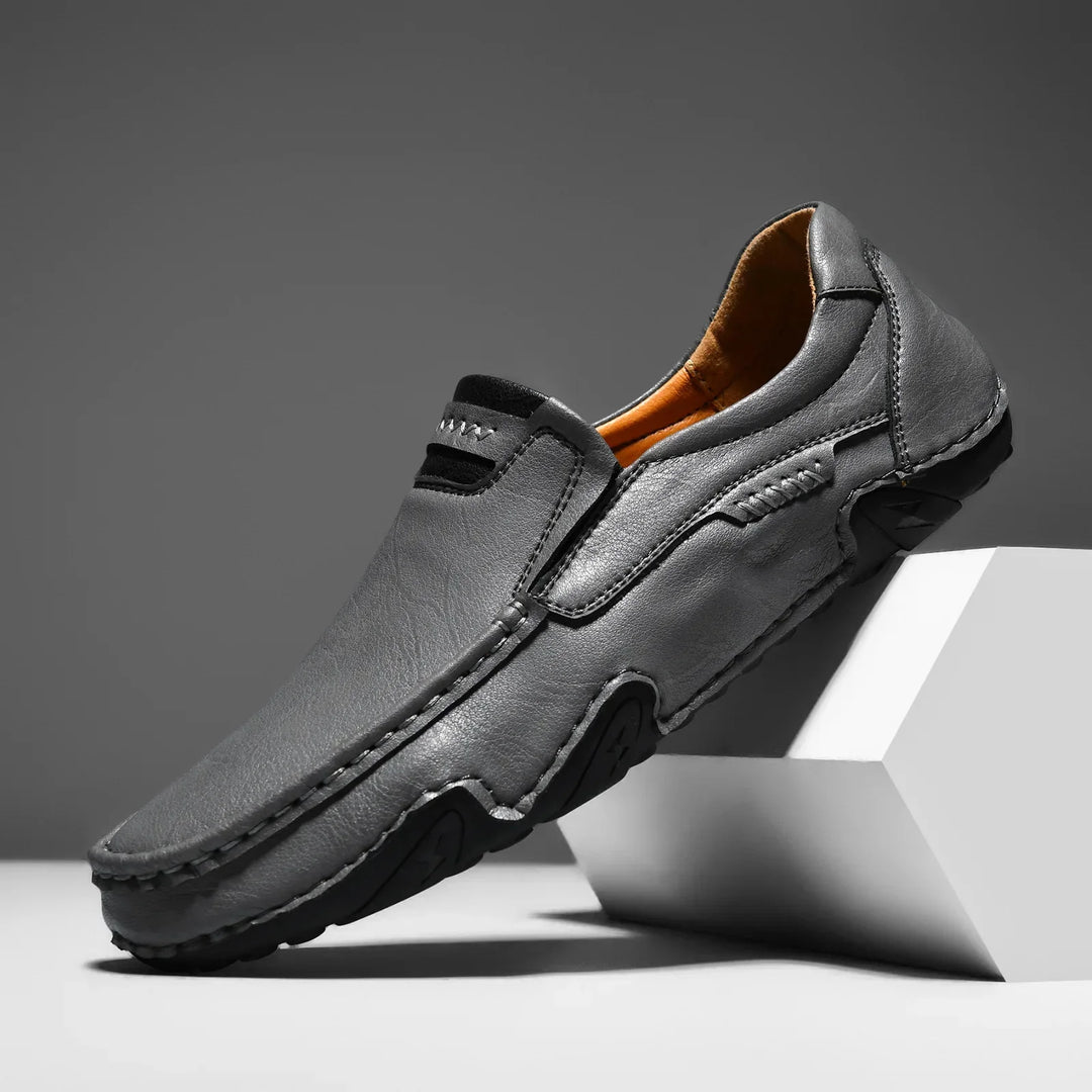 Mens Leather Loafers Slip-On Classic Fit
