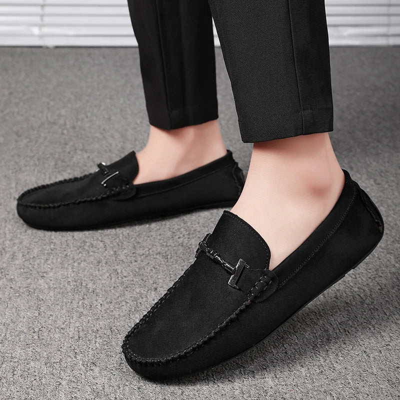 Mens Suede Loafers Slip-On Comfortable