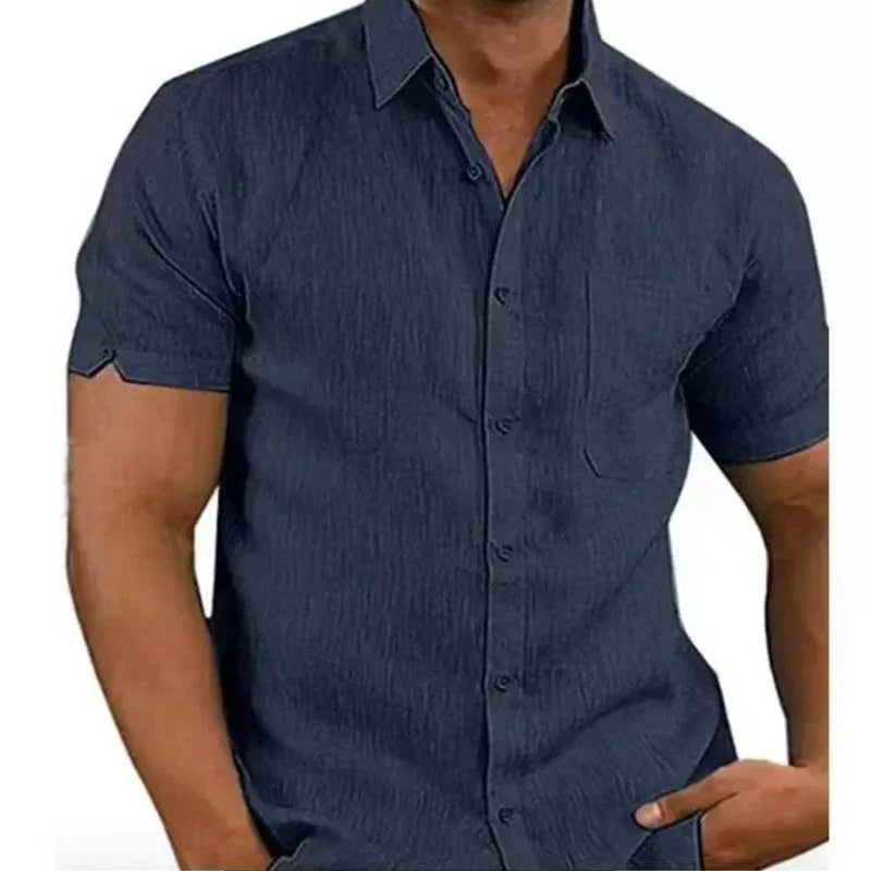 Mens Casual Shirt Breathable Summer Fit