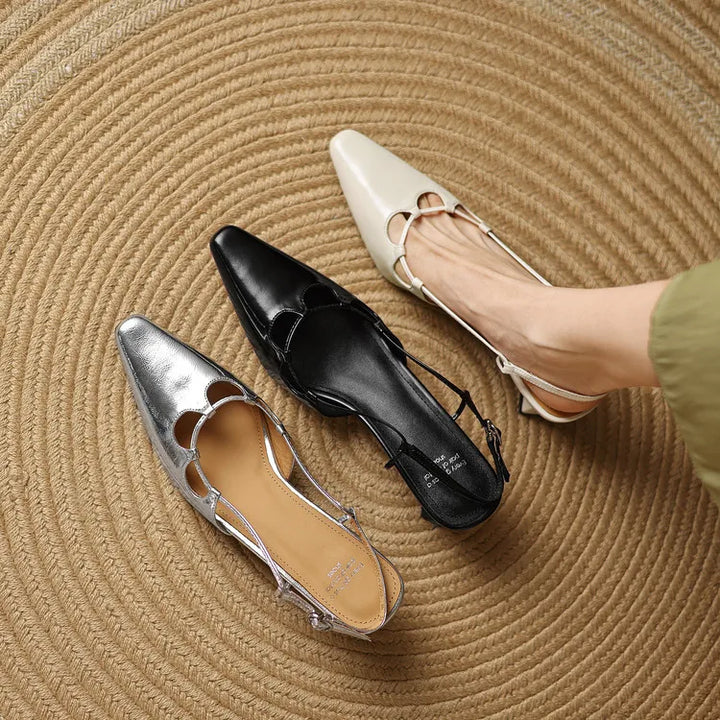 Womens Genuine Leather Slingback Shoes