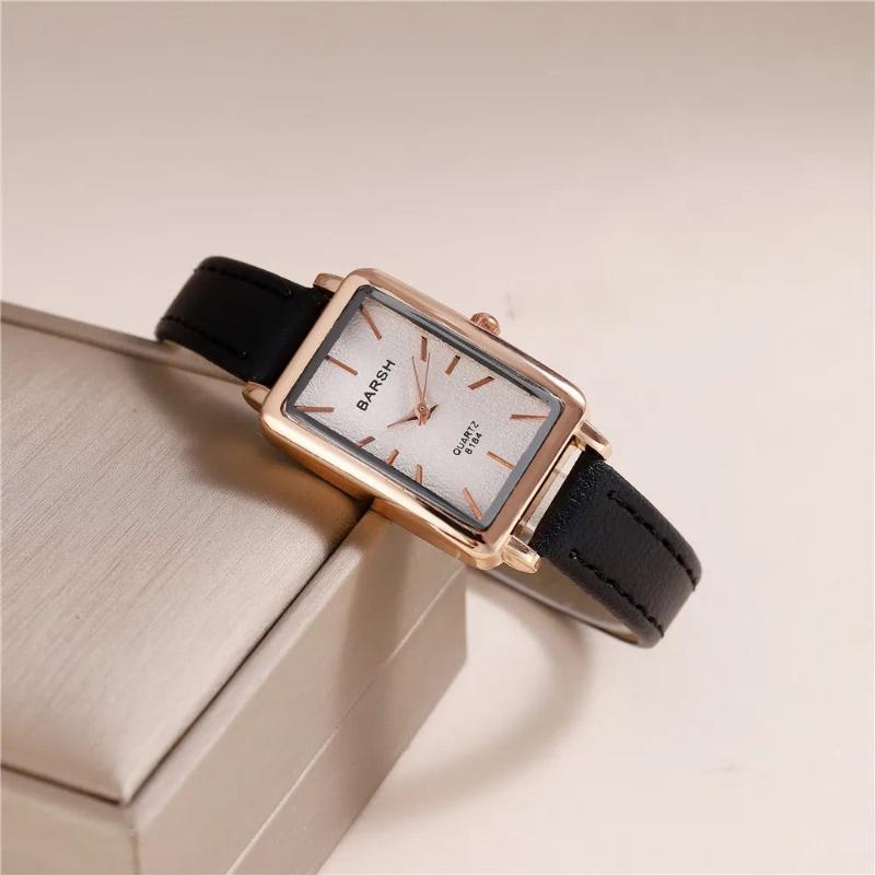 Unisex Slim Fit Rectangular Solid Wristwatch