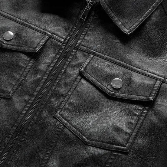Mens Genuine Leather Jacket Classic Fit