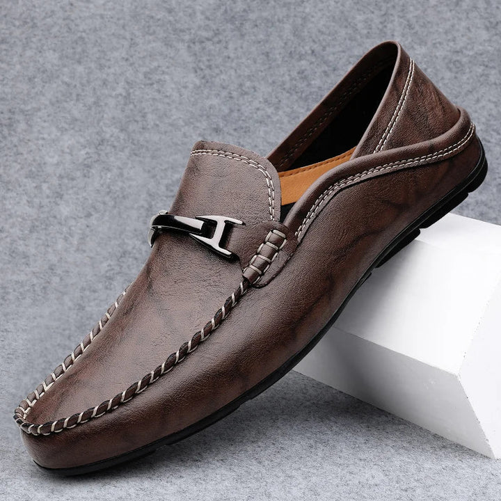 Mens Loafers Genuine Leather Slip-On - BritishMode