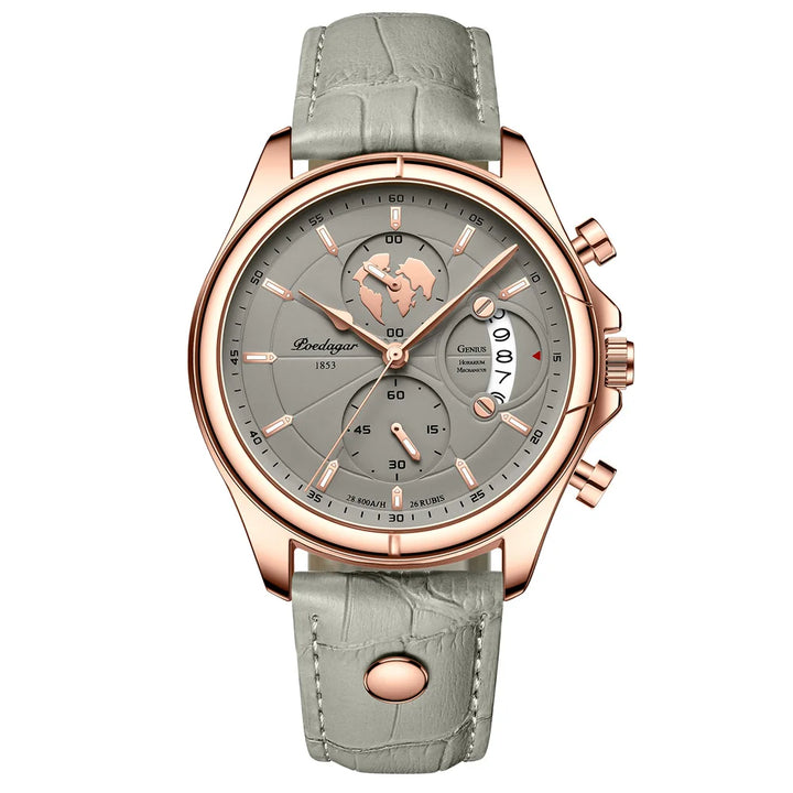 Unisex Leather Wristwatch Classic Vintage Style