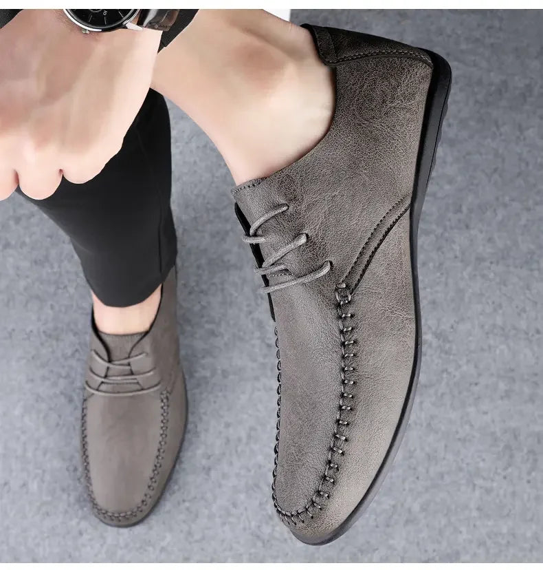 Mens Casual Leather Moccasin Shoes
