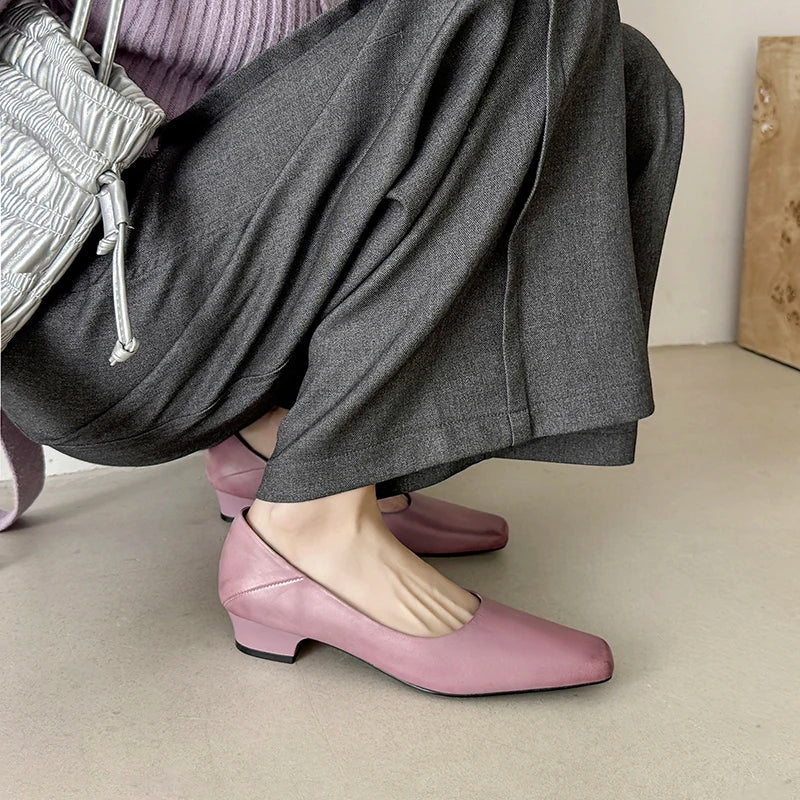 Womens Genuine Leather Pumps Classic Fit