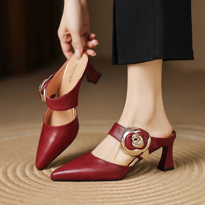 Womens Genuine Leather Heels Classic Fit - BritishMode