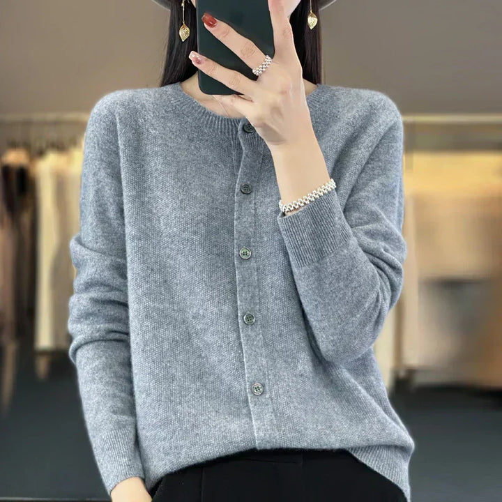 Womens Wool Cardigan Sweater Soft Open Front