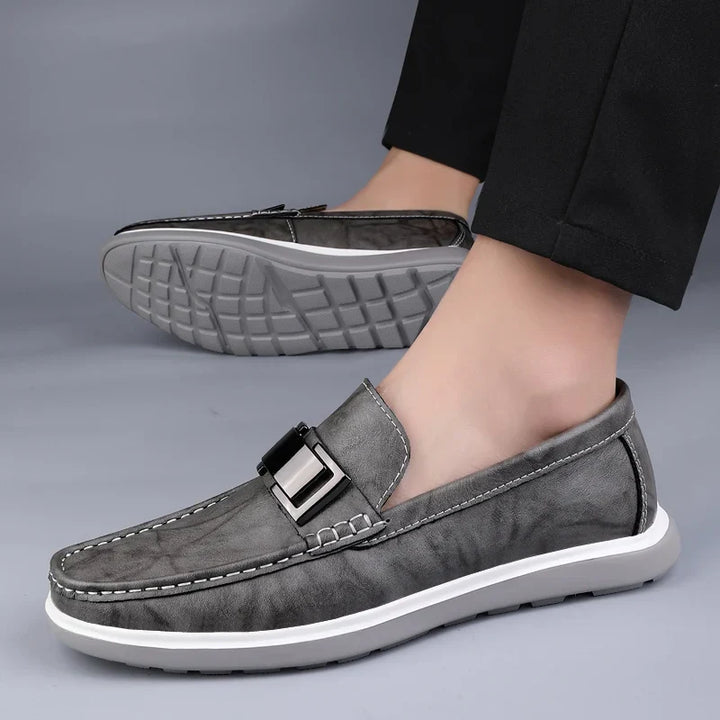 Mens Loafers Genuine Leather Slip-On