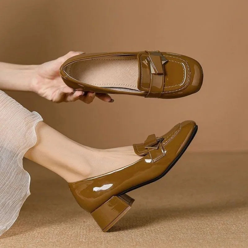 Womens Block Heel Shoes with Samara Design - BritishMode