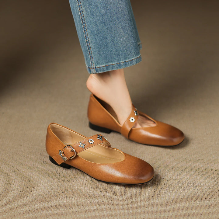 Womens Flats Genuine Leather Slip-On