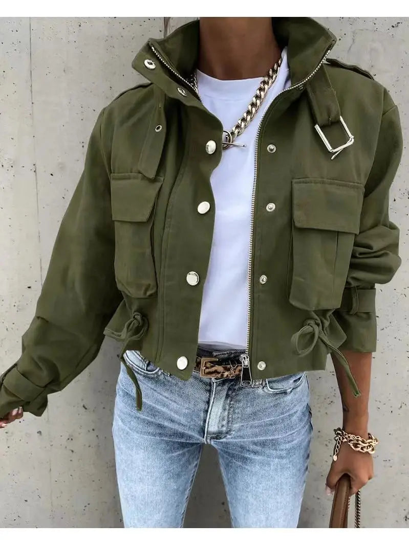 Womens Button Coat Urban Style