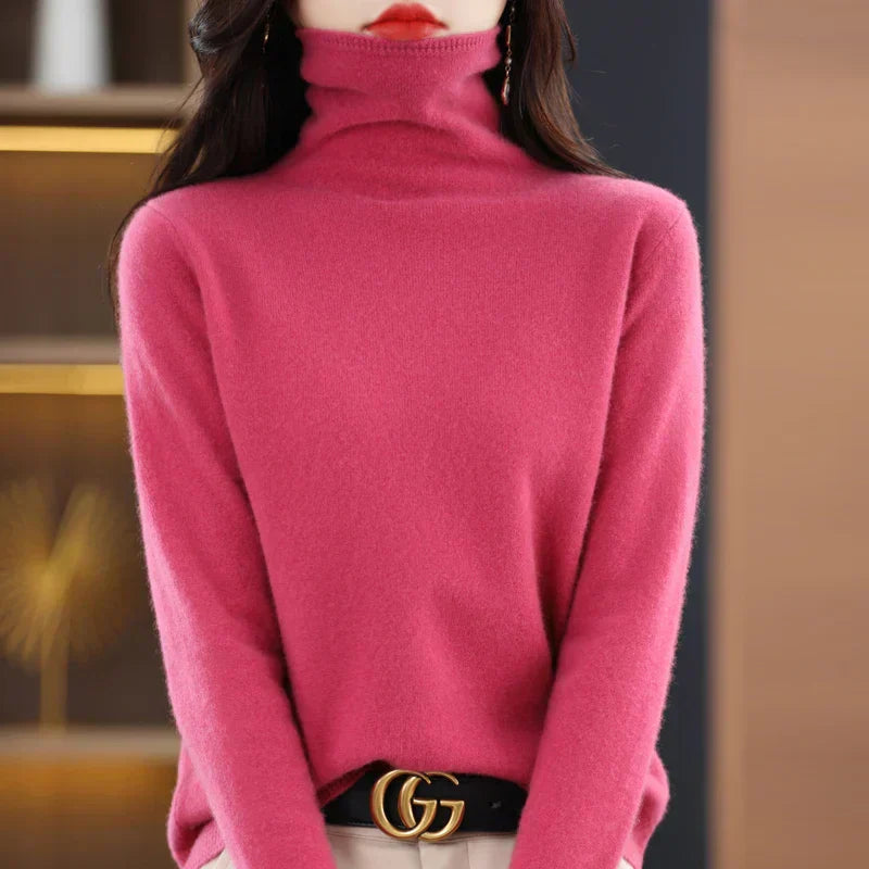 Womens Crew Neck Sweater Soft Merino Wool
