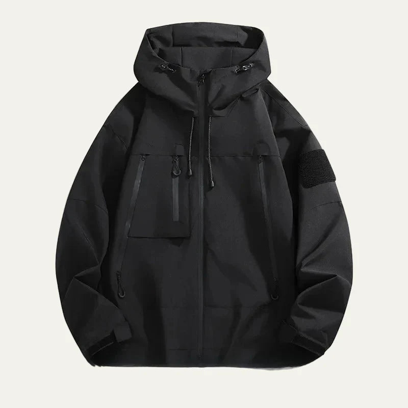 Mens Utility Jacket Technical Fabric Relaxed Fit Hooded