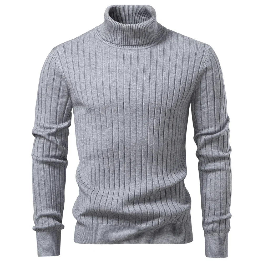 Mens Thermal Knit Sweater Crew Neck Cozy Fit
