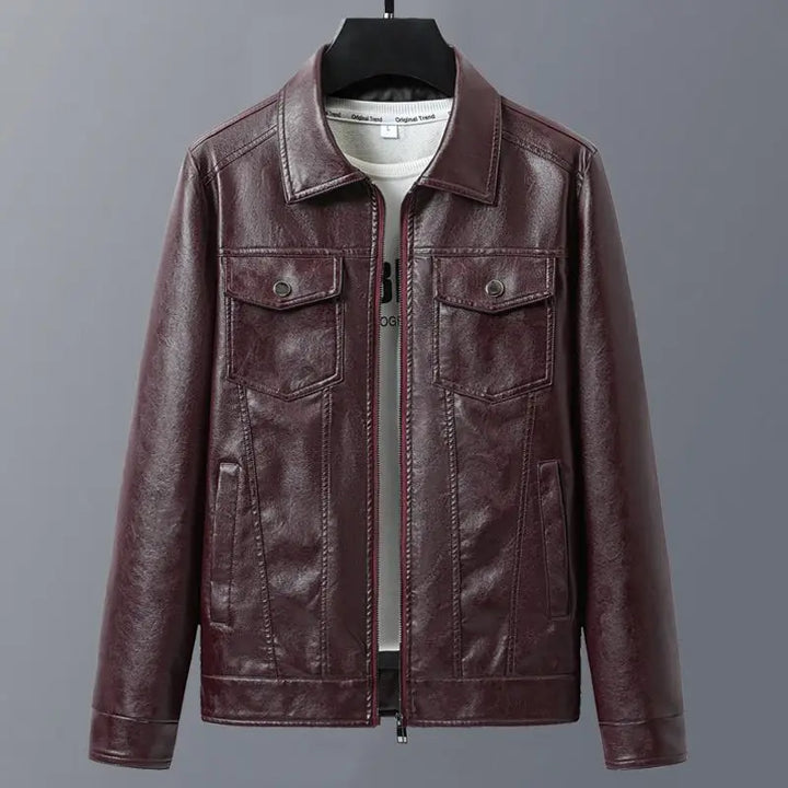 Mens Genuine Leather Jacket Classic Fit