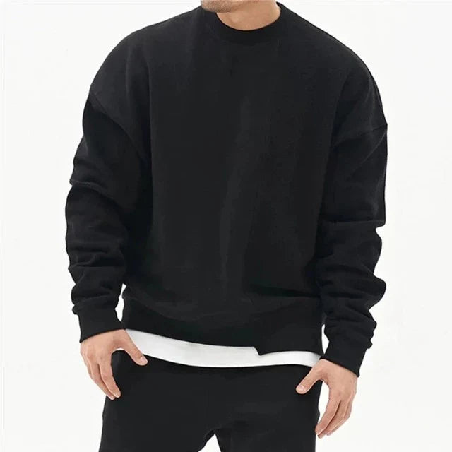 Unisex Crewneck Sweatshirt Ribbed Side Slits Oversized Fit
