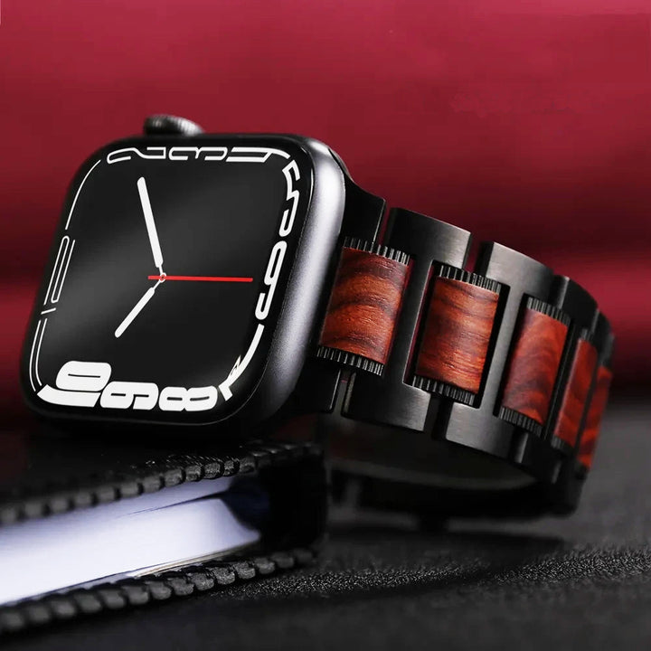 Unisex Watch Leather Strap Wooden Accent - BritishMode