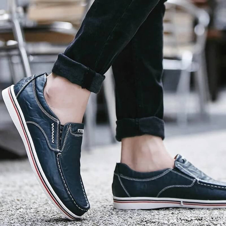 Mens Slip-On Moccasin Leather