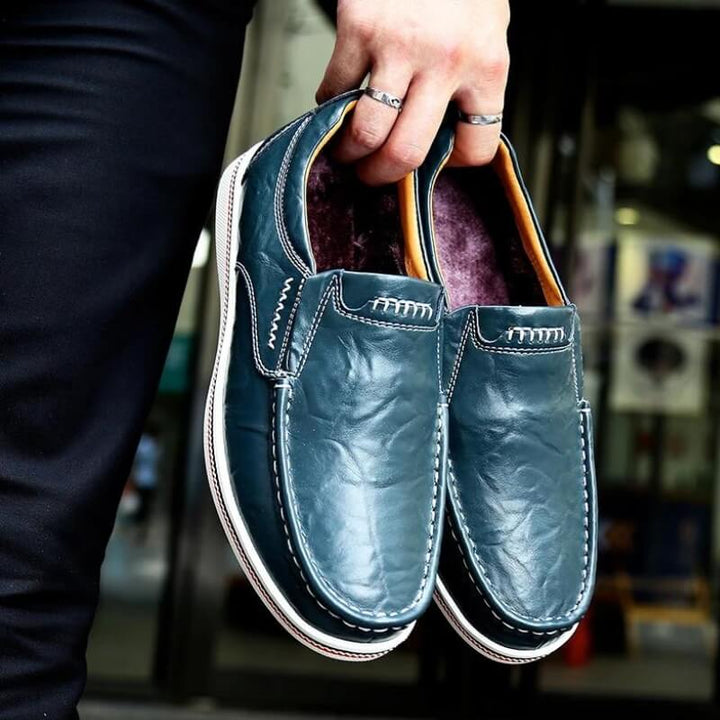Mens Slip-On Moccasin Leather