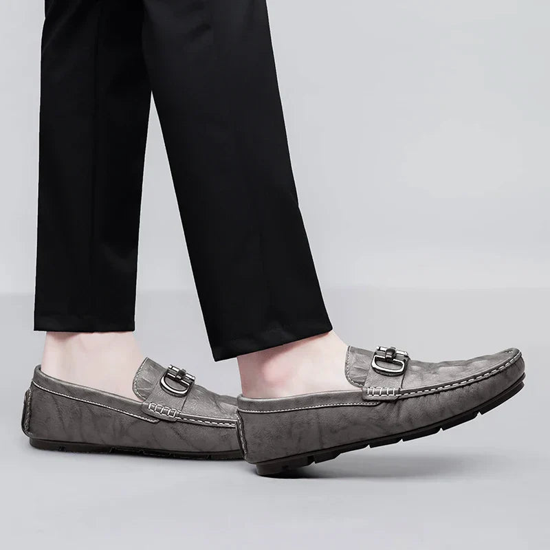 Mens Loafers Genuine Leather Slip-On
