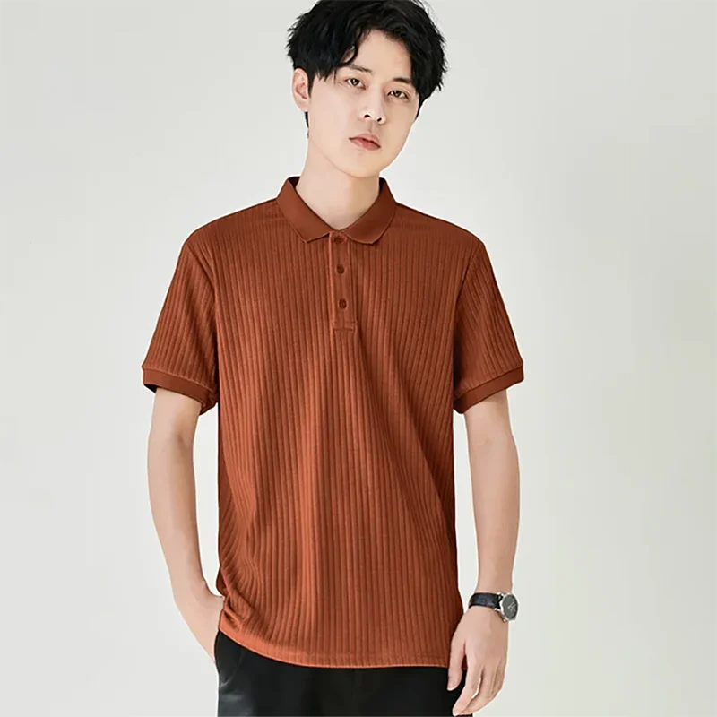 Mens Polo Shirt Knitwear Classic Striped Fit - BritishMode