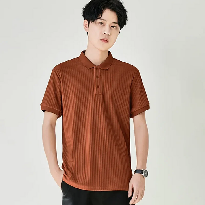 Mens Polo Shirt Knitwear Classic Striped Fit - BritishMode