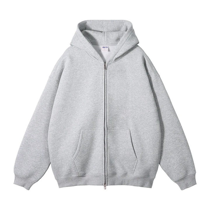 Unisex Fleece Zip-Up Hoodie Thick Warm