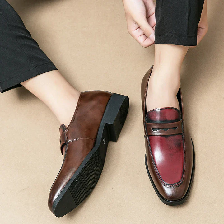 Mens Leather Loafers Slip-On Comfortable