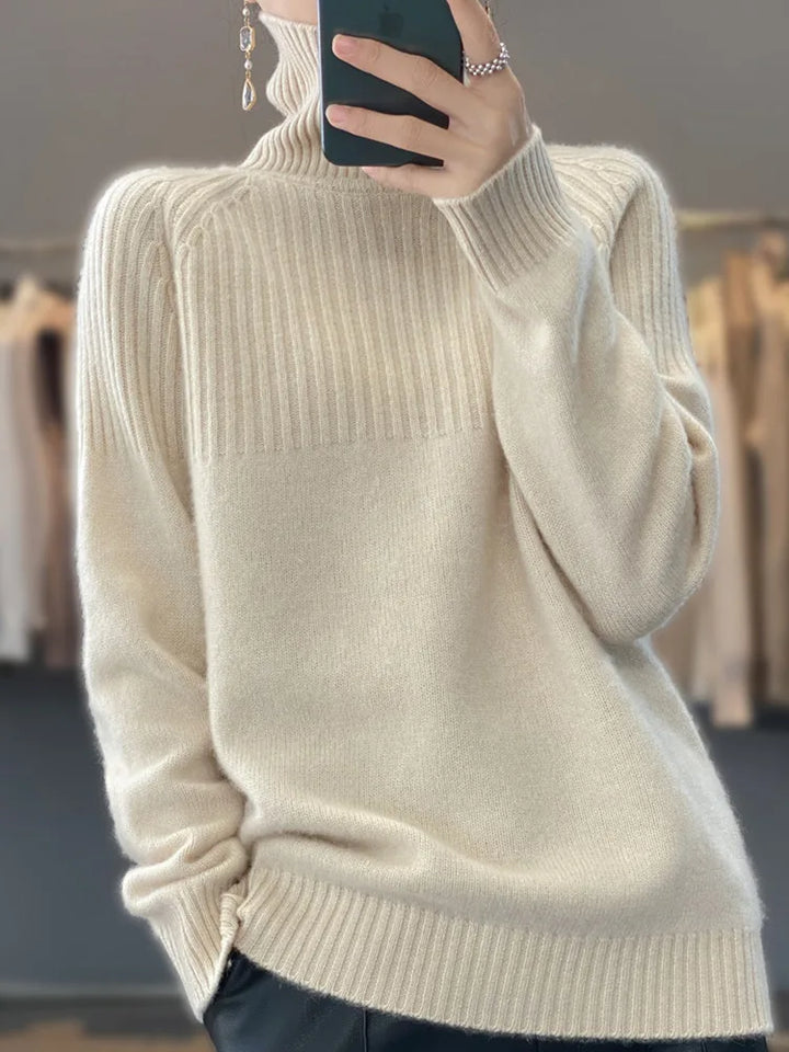 Womens Wool Crew Neck Sweater Soft Fit