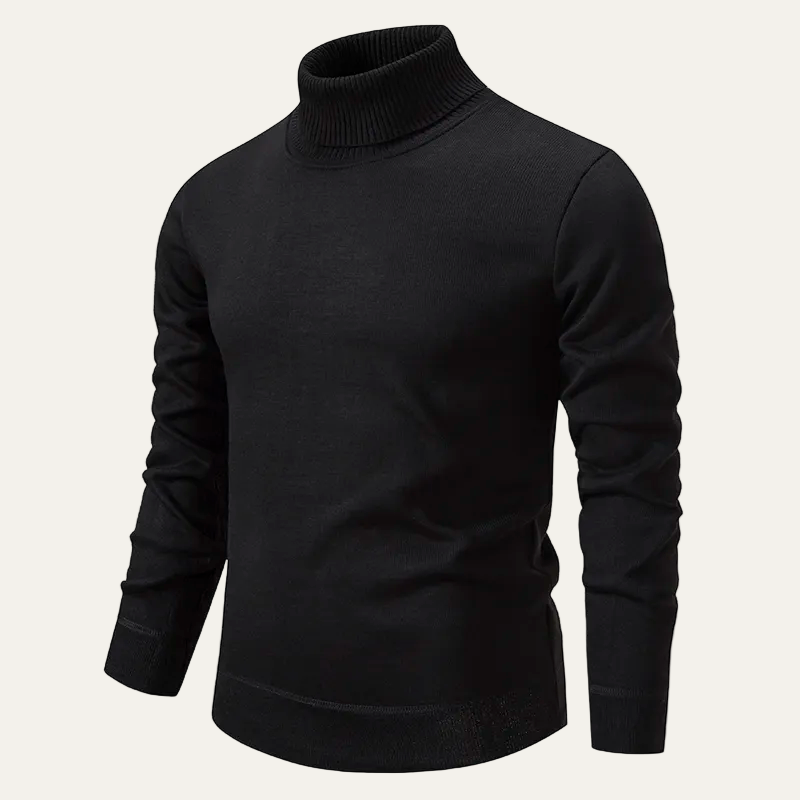 Mens Turtleneck Sweater Fitted Classic Style