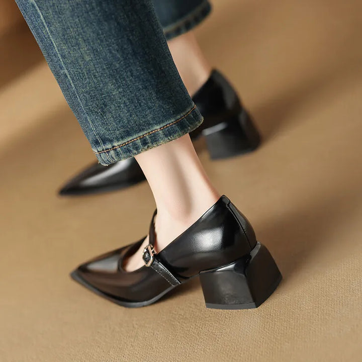 Womens Leather Heels Genuine Leather Upper