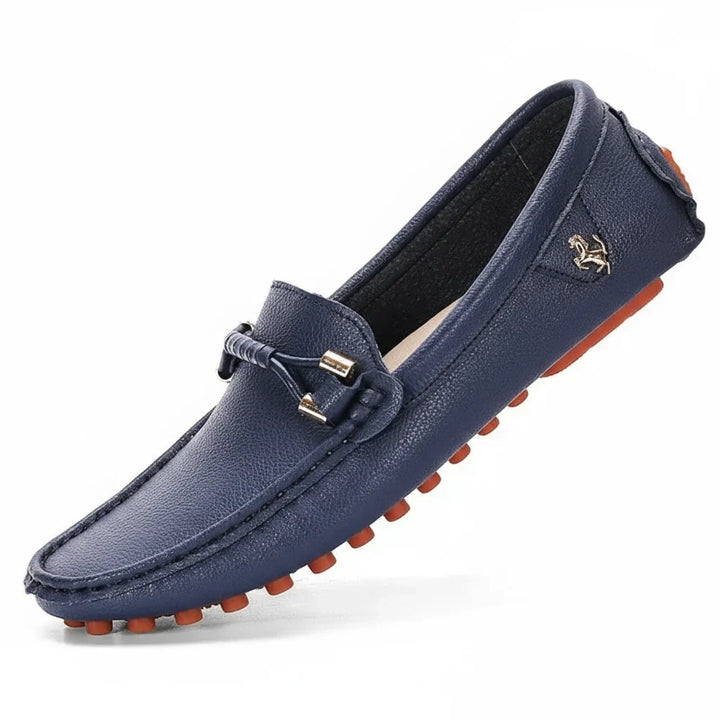 Mens Slip-On Moccasin Shoes Genuine Leather