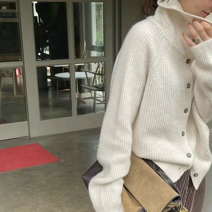 Womens Cardigan Knitted Sweater Cozy Fit