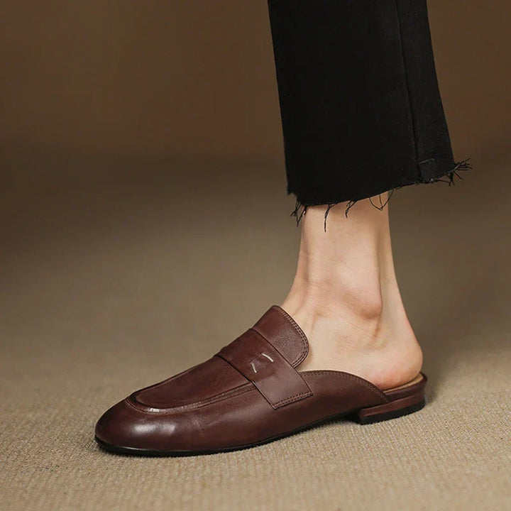 Womens Genuine Leather Mules Slip-On Comfortable - BritishMode